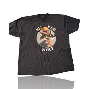 Disney Big Bad Wolf Graphic T-Shirt Unisex XL Multicolor Short Sleeve